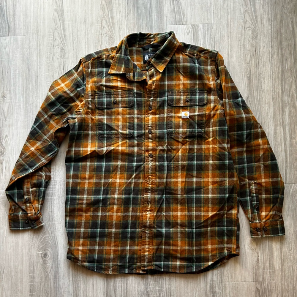 Carhartt flannel Shirt in Orange and Green